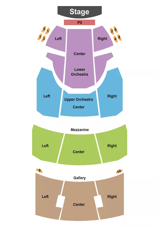seating chart for Theatre Under The Stars - End Stage - eventticketscenter.com
